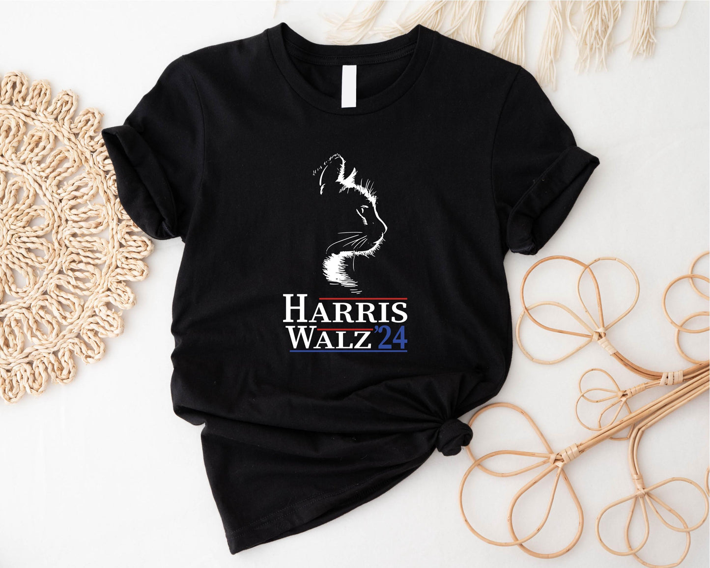 Harris Walz 2024 Cat Shirt, Tim Walz Kamala Harris Tee