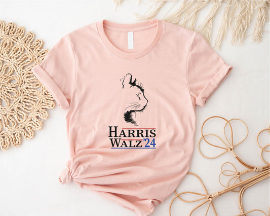 Harris Walz 2024 Cat Shirt, Tim Walz Kamala Harris Tee