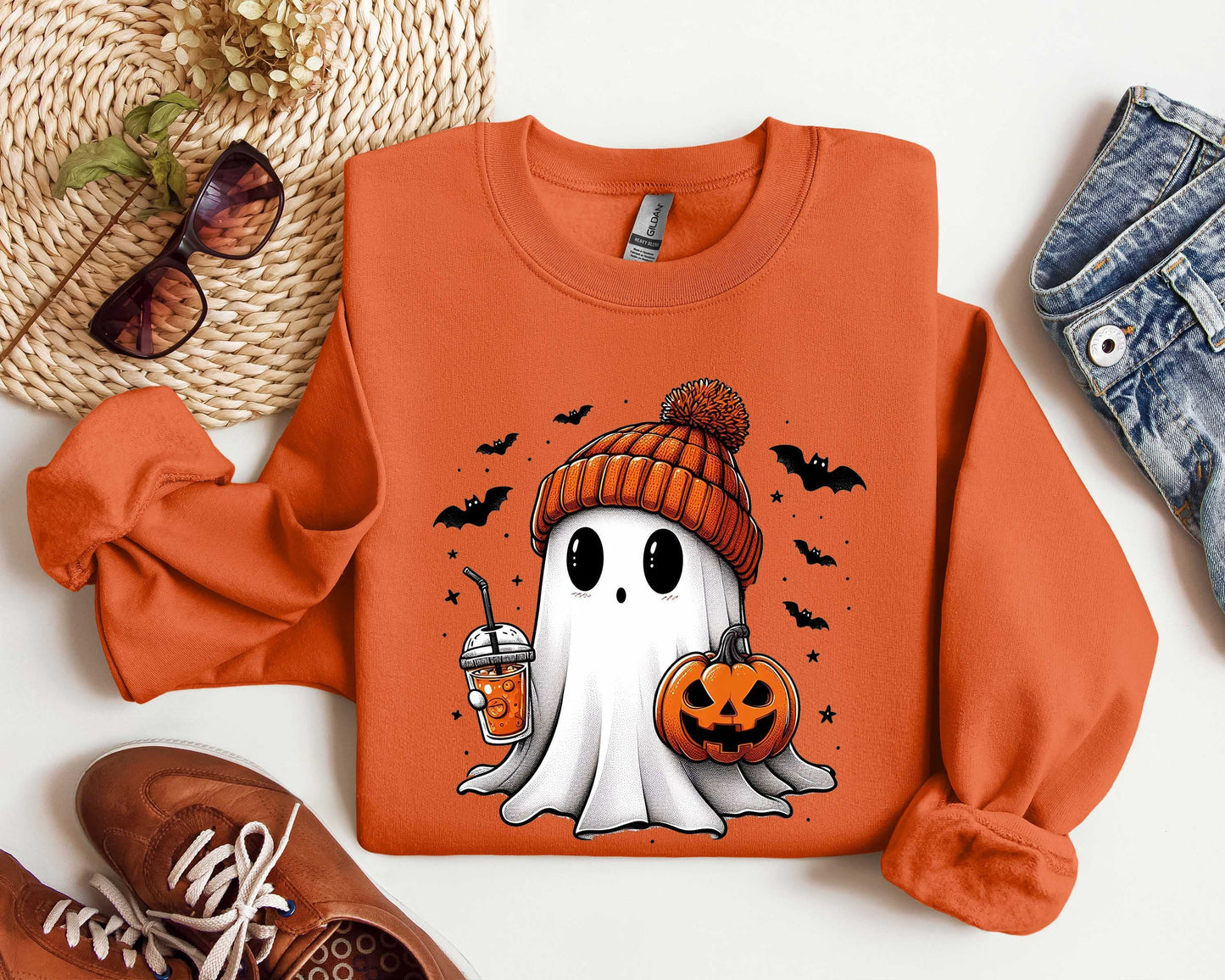 Cute Ghost Sweatshirt, Funny Spooky Sweatshirt