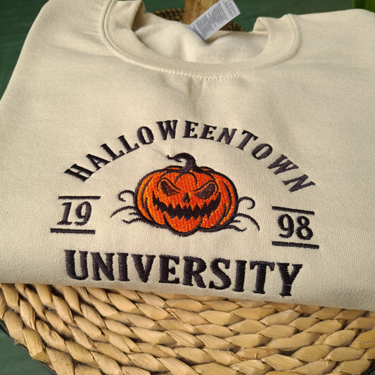 HalloweenTown Embroidery Sweatshirt, Vintage Halloween Sweatshirt