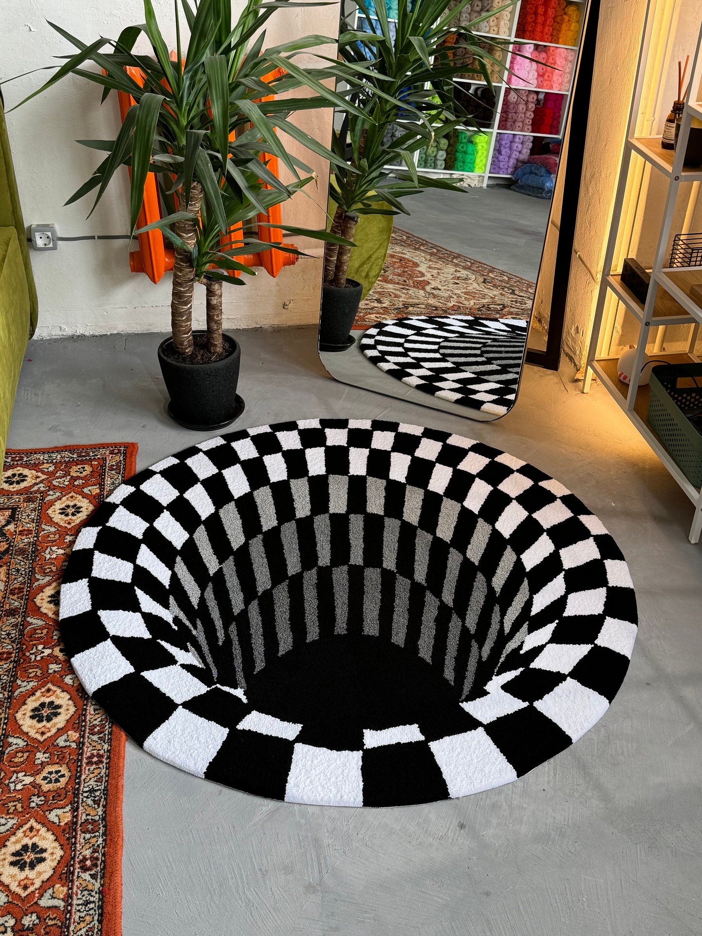 Black Hole 3D Area Rug, Optical Illusion Decor, Abstract Rug Gift