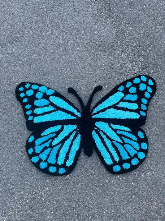 Custom Butterfly Fluffy Tufted Rug 100% HANDMADE